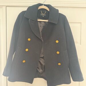 J. Crew Black Peacoat with Gold Buttons